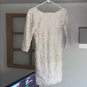 White and gold homecoming dress